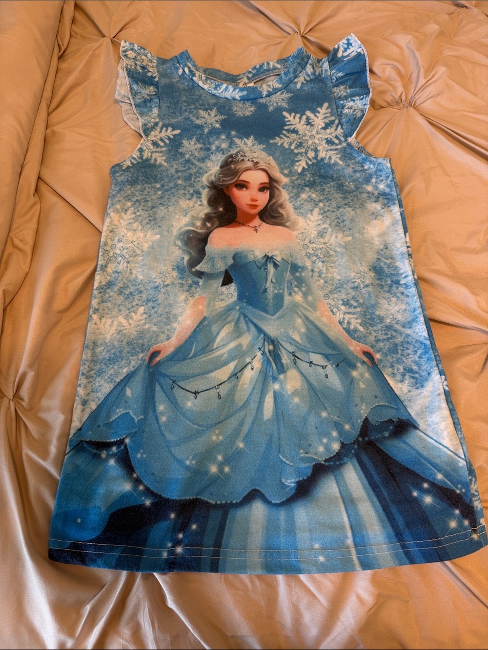 SHEIN Blue Princess Snowflake Nightgown